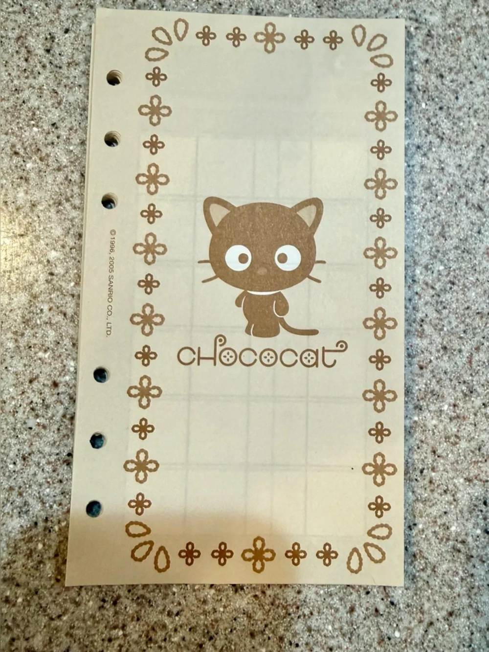 Sanrio Chococat NWT Planner Refill Pages 2005 Cute Rare Inserts